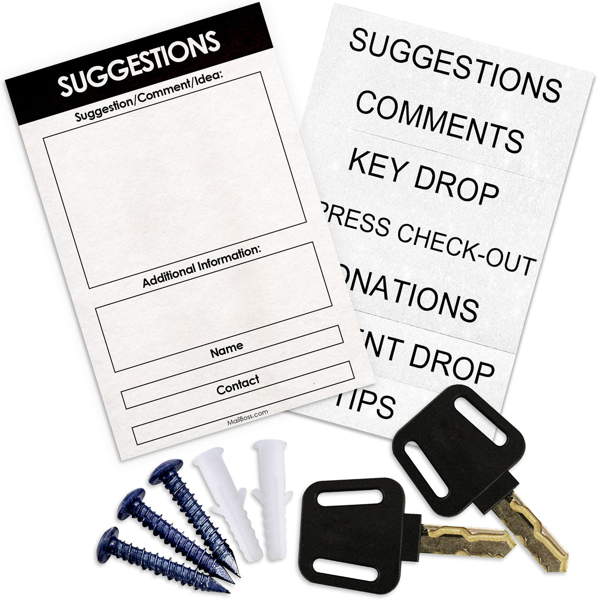 Comment Boss - Locking Steel Suggestion / Key Drop / Collection Box