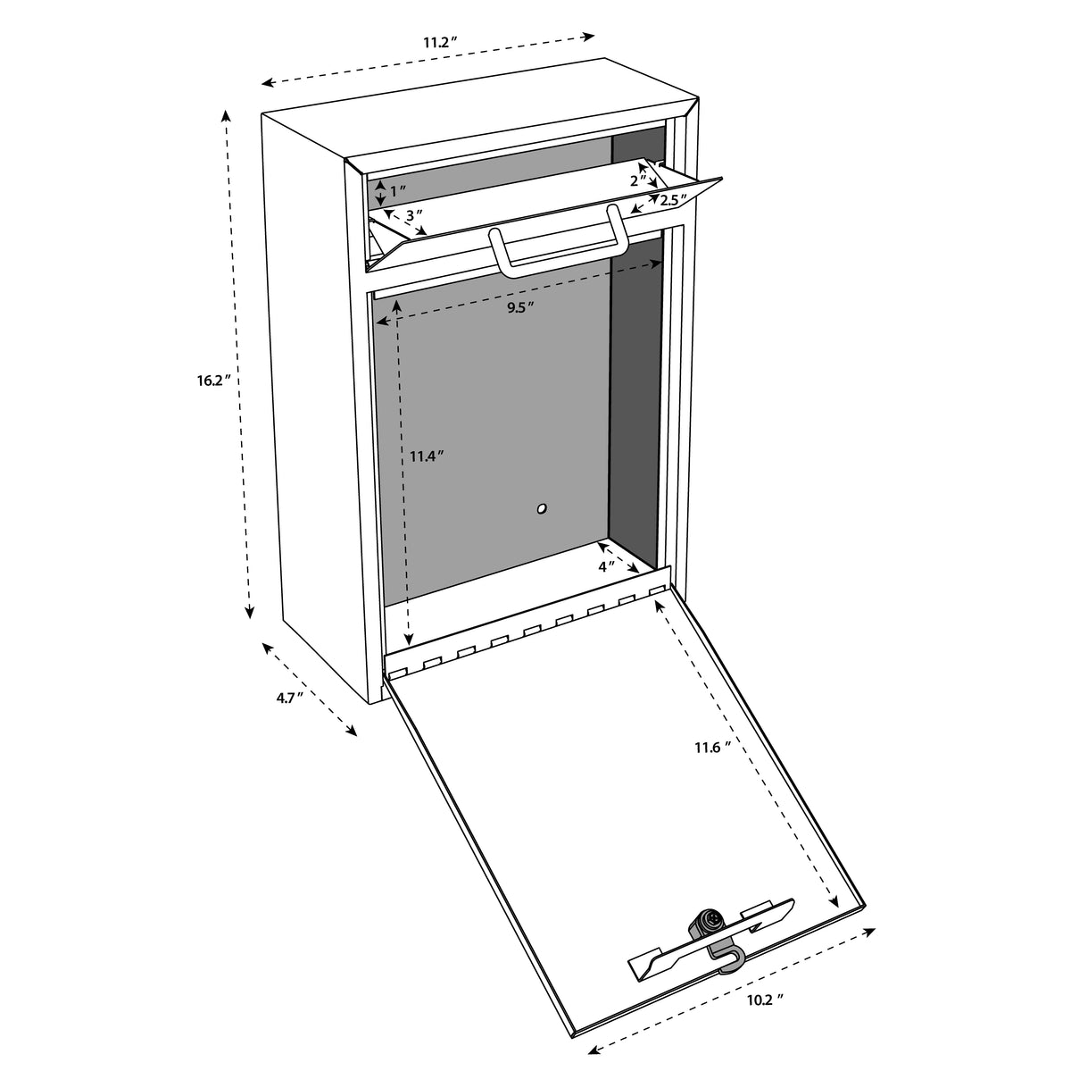 Buzón de seguridad con cerradura