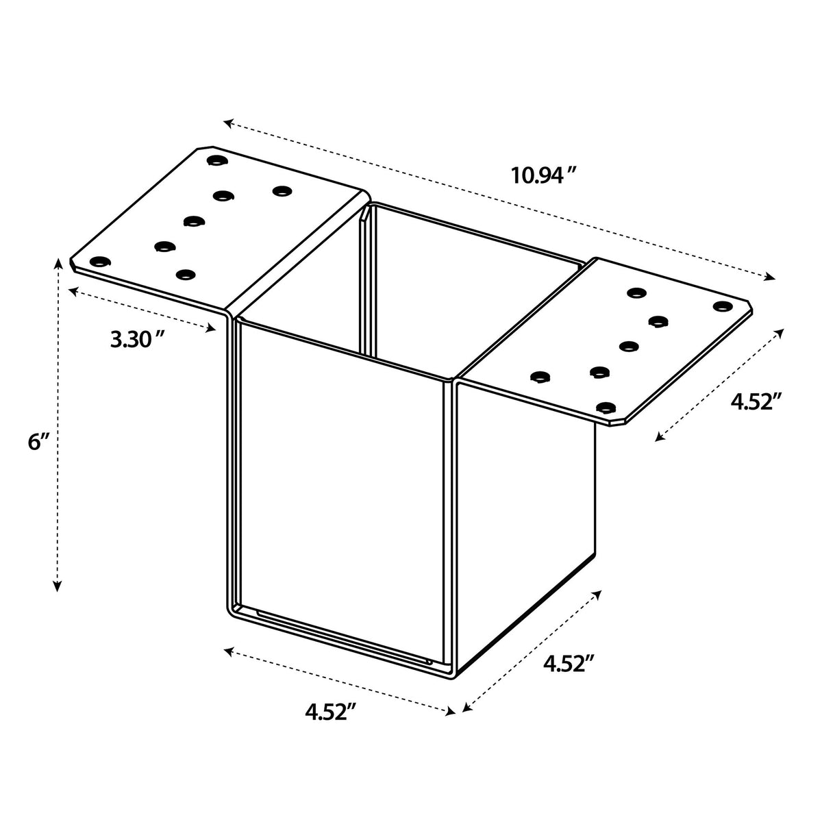 Extensor de altura para postes de buzón