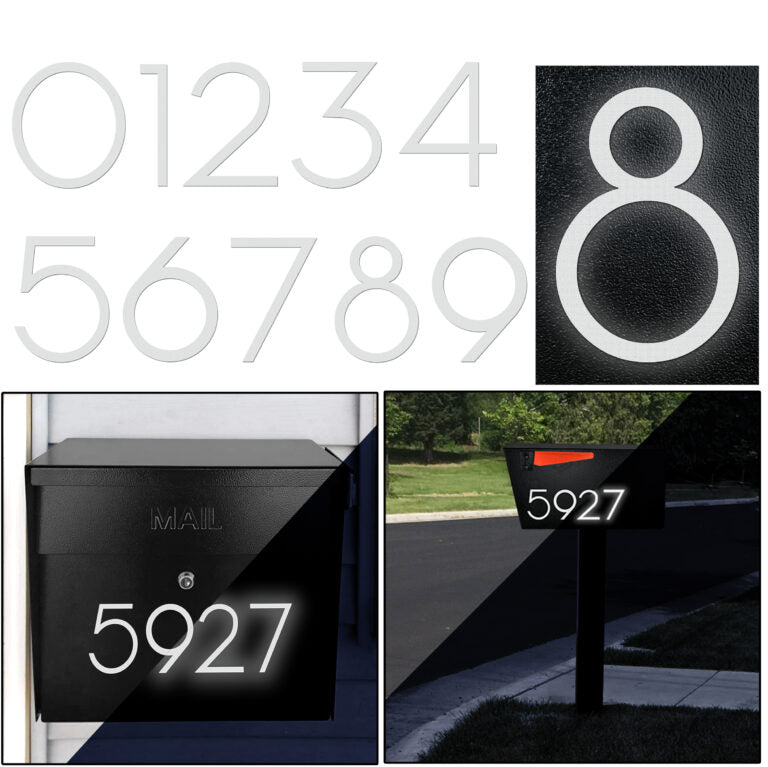 Reflective Designer Mailbox Address Numbers