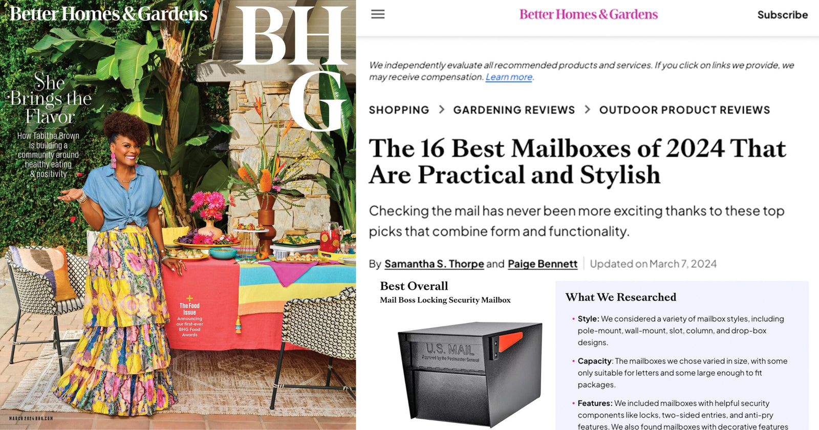 Conquering Curb Appeal and Mail Theft Anxiety: Mail Boss Clinches Top Spots in Better Homes and Gardens' 2024 List!