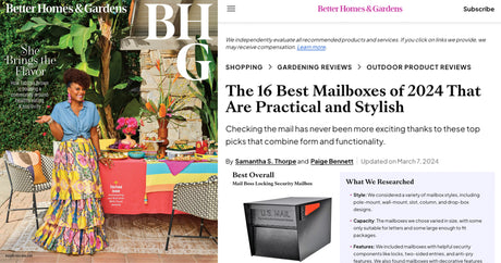 Conquering Curb Appeal and Mail Theft Anxiety: Mail Boss Clinches Top Spots in Better Homes and Gardens' 2024 List!