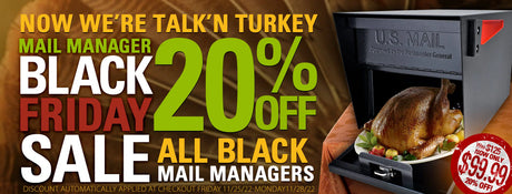 20% OFF Black Mail Manager Mail Boss Mailboxes Black Friday-Cyber Monday 2022!