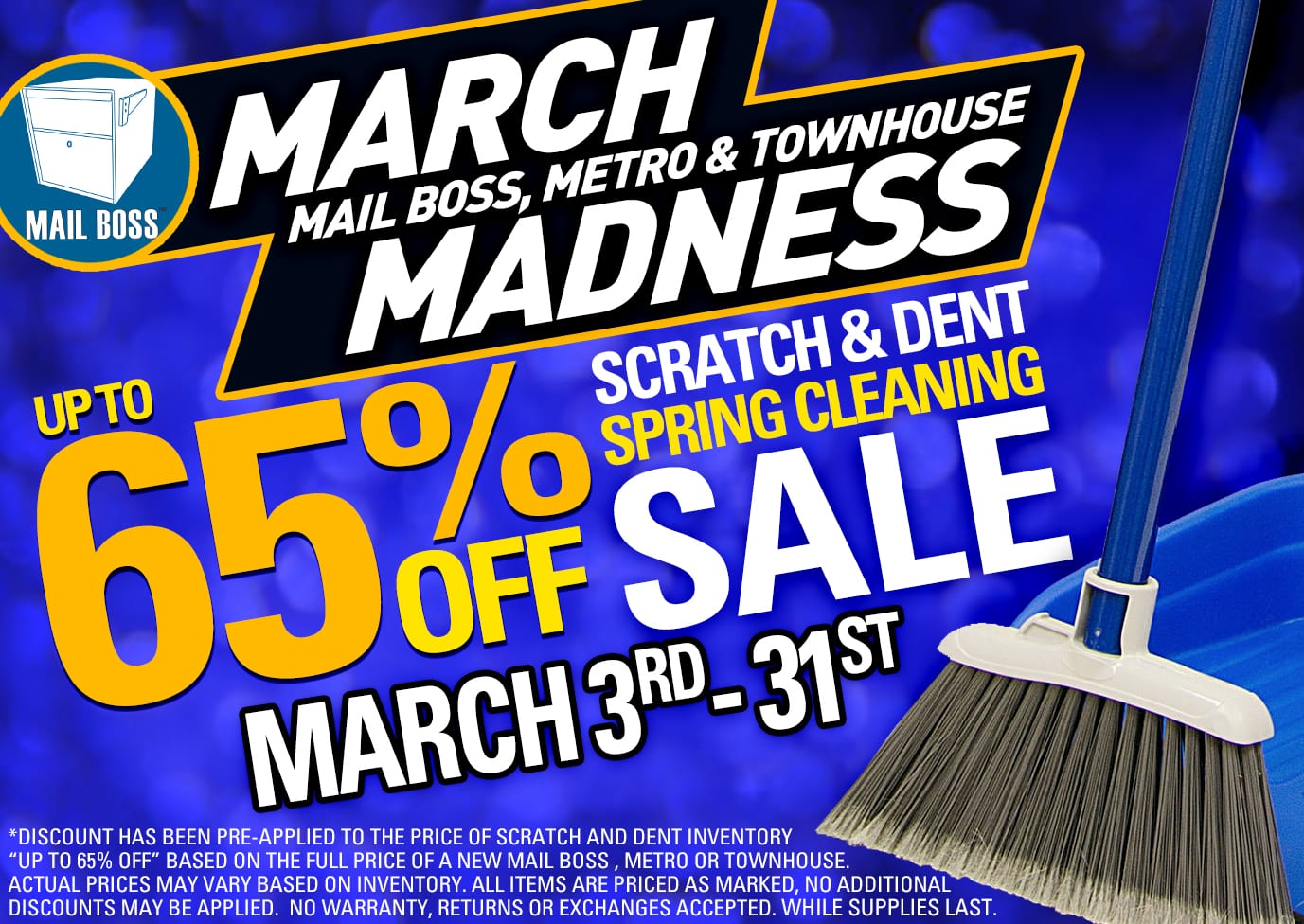MARCH MADNESS SCRATCH & DENT SPRING CLEANING 65% OFF SALE!