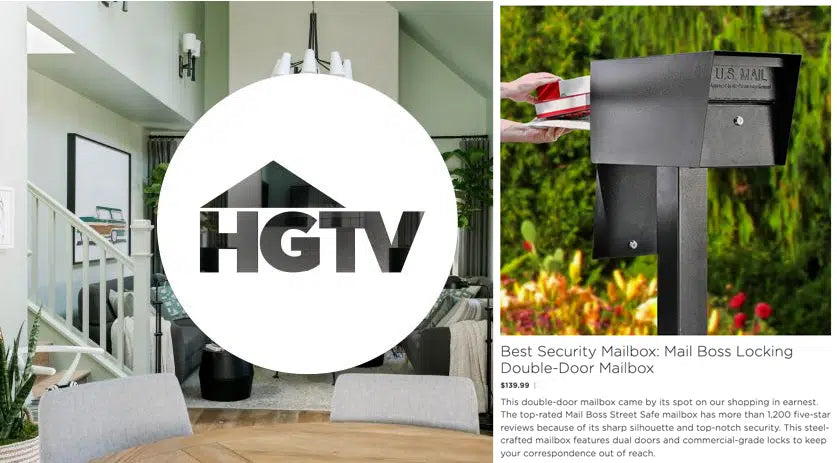 HGTV Chooses Mail Manager Street safe as their pick for Best Security Mailbox!
