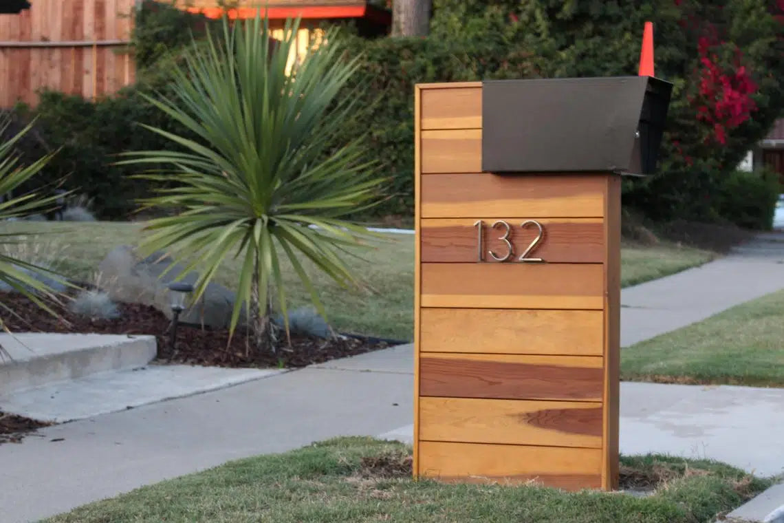 DIY your own Mid Century Modern Wood Mailbox Column