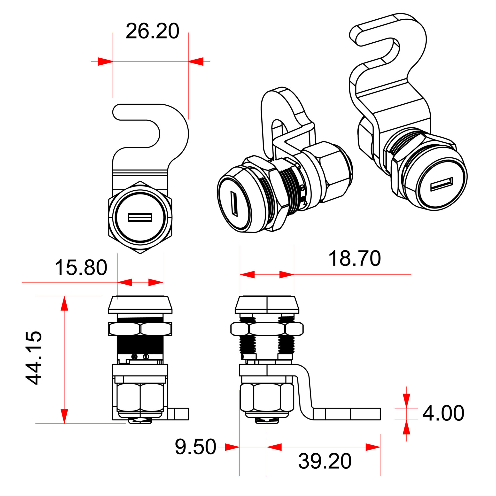 Replacement Mailbox Lock and Key for Mail Boss Locking Mailboxes Mailboss