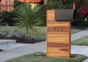 DIY wooden mailbox column